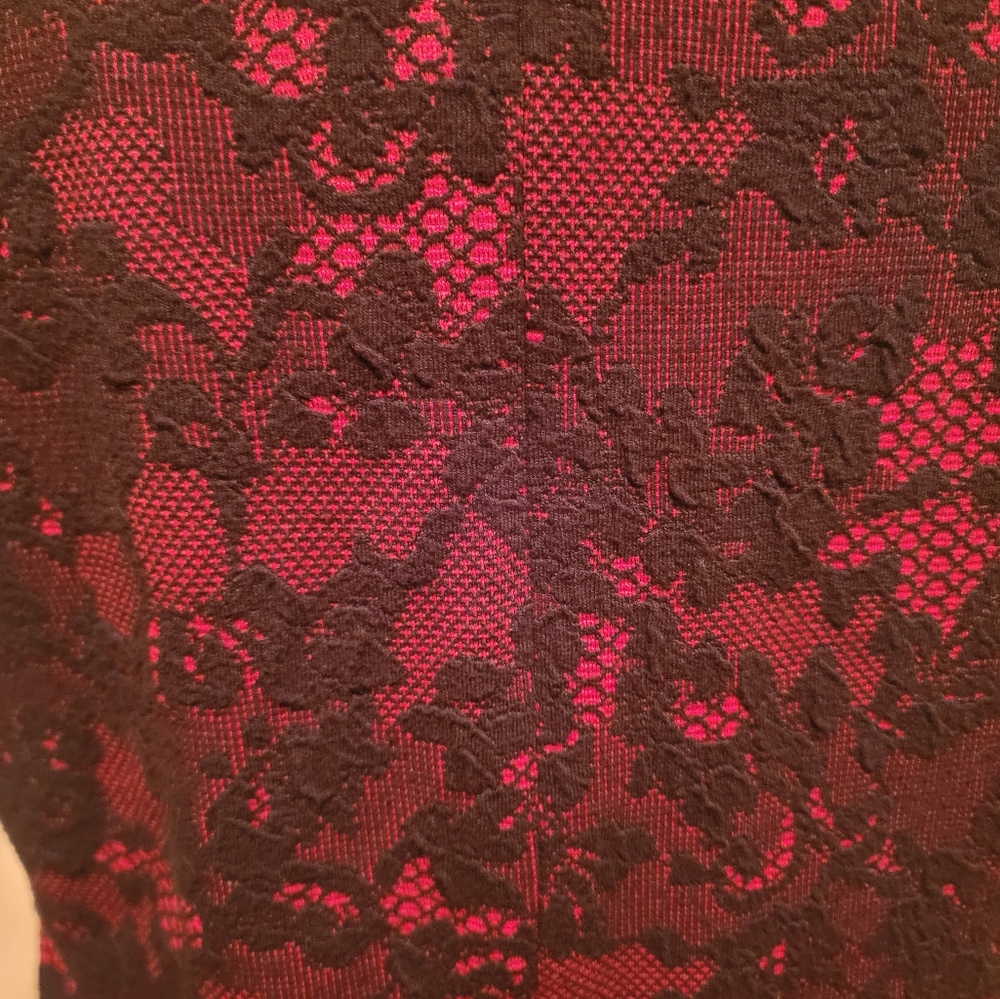 Michael Kors Knit Dress Red with Blacklace Demask - Picture 6 of 9